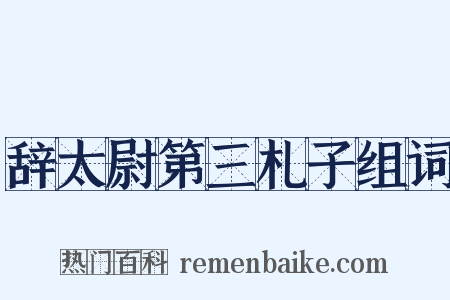 辞太尉第三札子组词是什么意思的图片